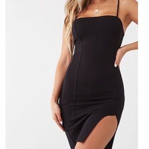 Little black dress with side slit